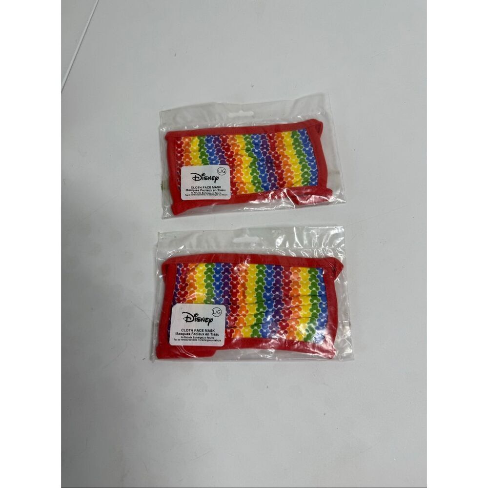 Set of 2 Disney Mask Cloth Adult LG Authentic  Disney NEW IN SEALED BAG